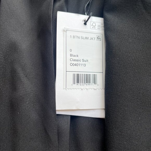 NWT THEORY 1 BUTTON SLIM JACKET IN BLACK - 0 - Picture 6 of 8